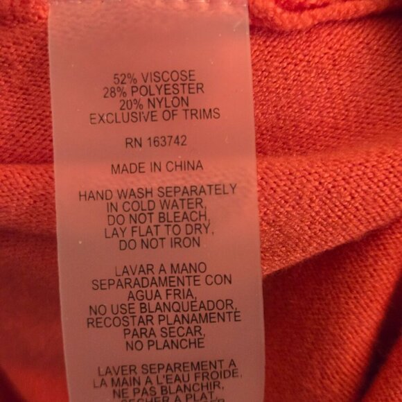 LIV Milano Dolman Sleeve Rhinestone Star Sweater Tomato Size L - Picture 5 of 5